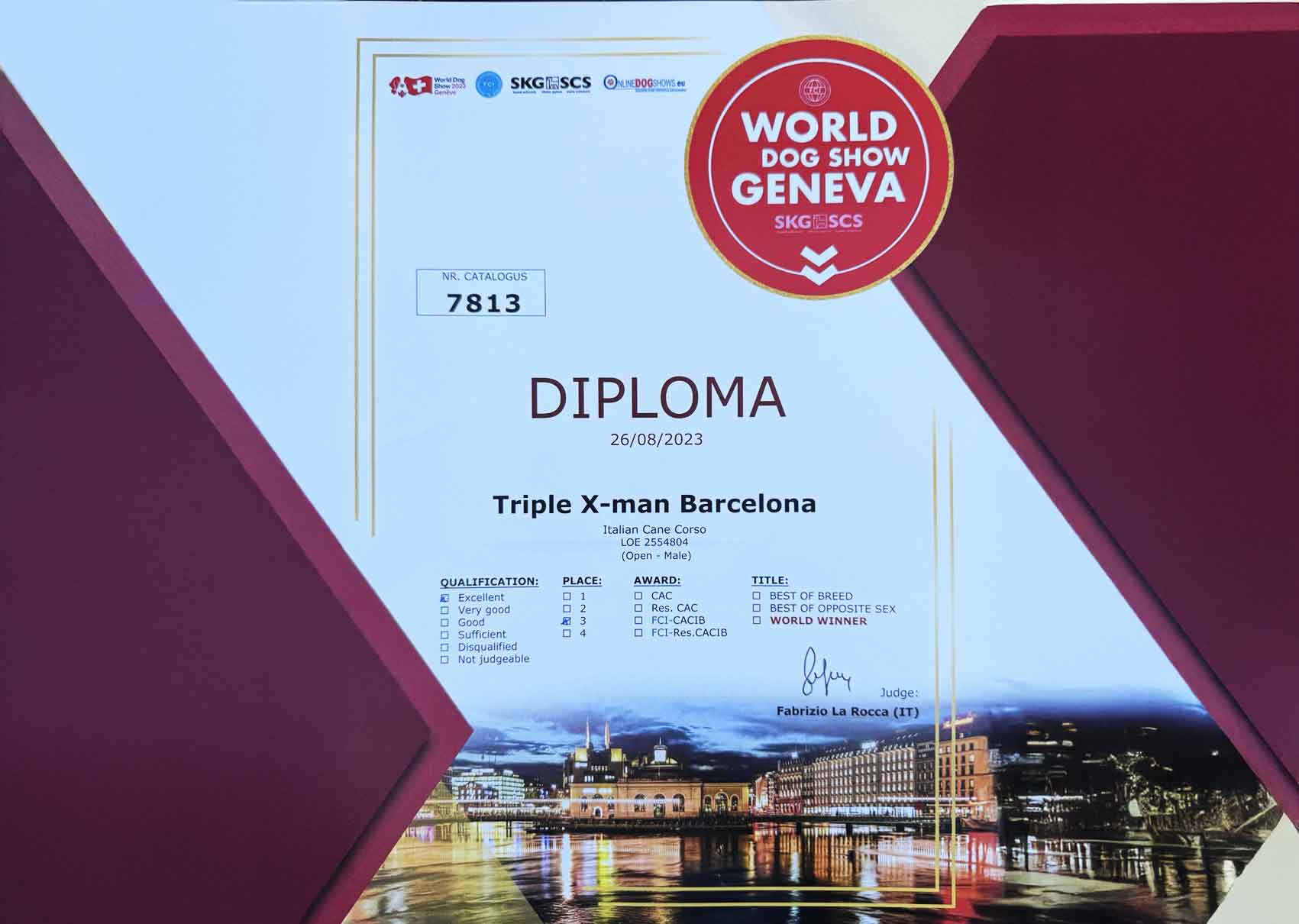 Título Mejor Perro Cane Corso del Mundo